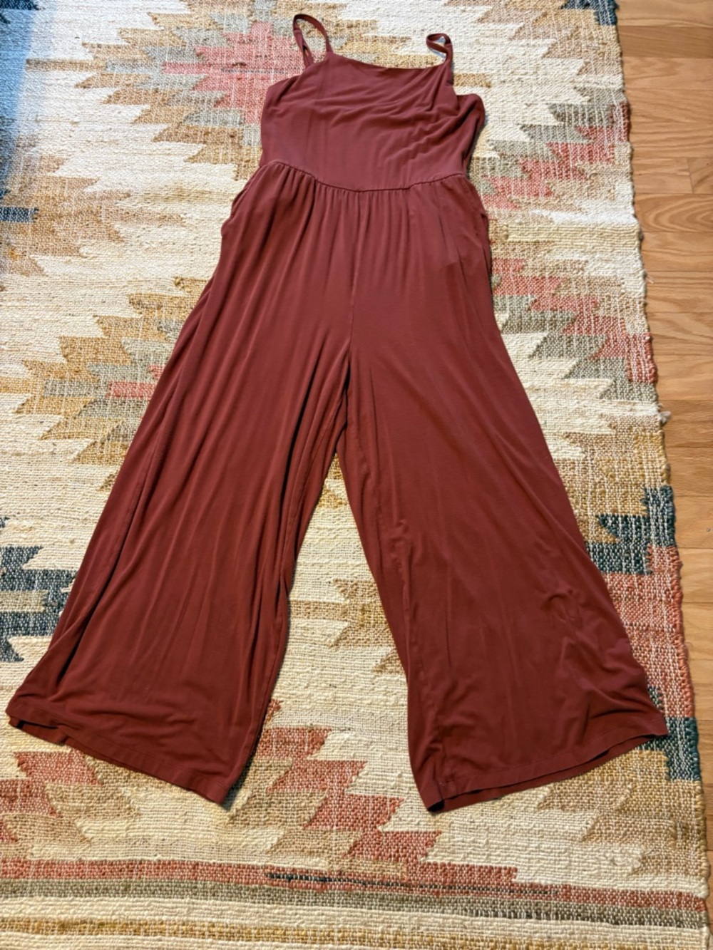 Old Navy Wide-Leg Spaghetti-Strap Jumpsuit - Rust Brown